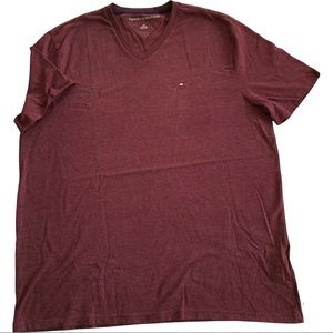 Tommy Hilfiger Mens large Burgundy V-neck shirt
